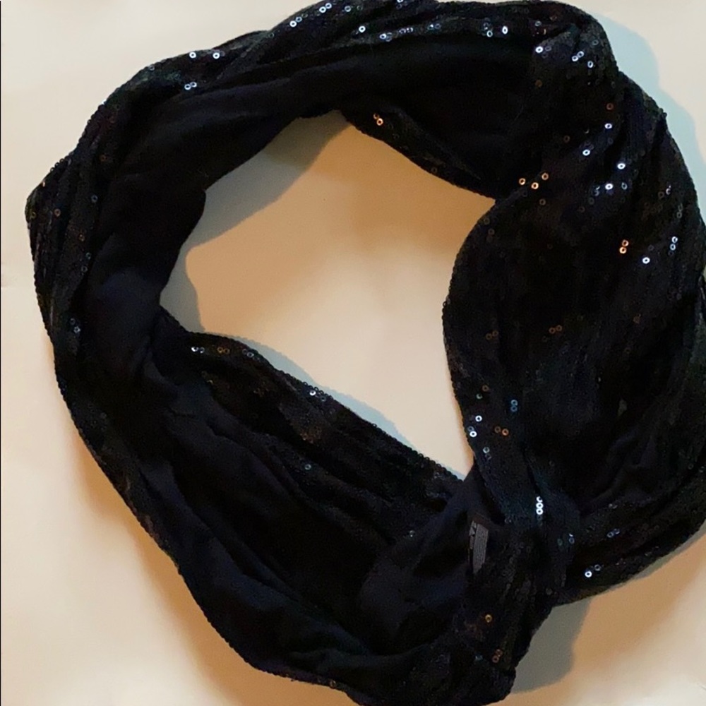 Express Black sequin infinity scarf